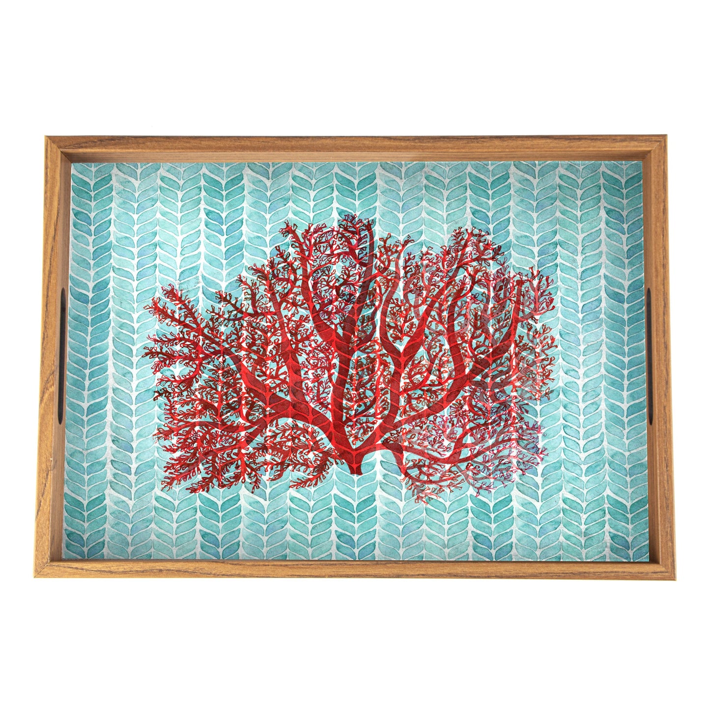 Handcrafted Wooden Tray with Coral Design - Elegant Coastal Home Decor - Premium Decorative Objects from MANOPOULOS Chess & Backgammon - Just €25! Shop now at MANOPOULOS Chess & Backgammon