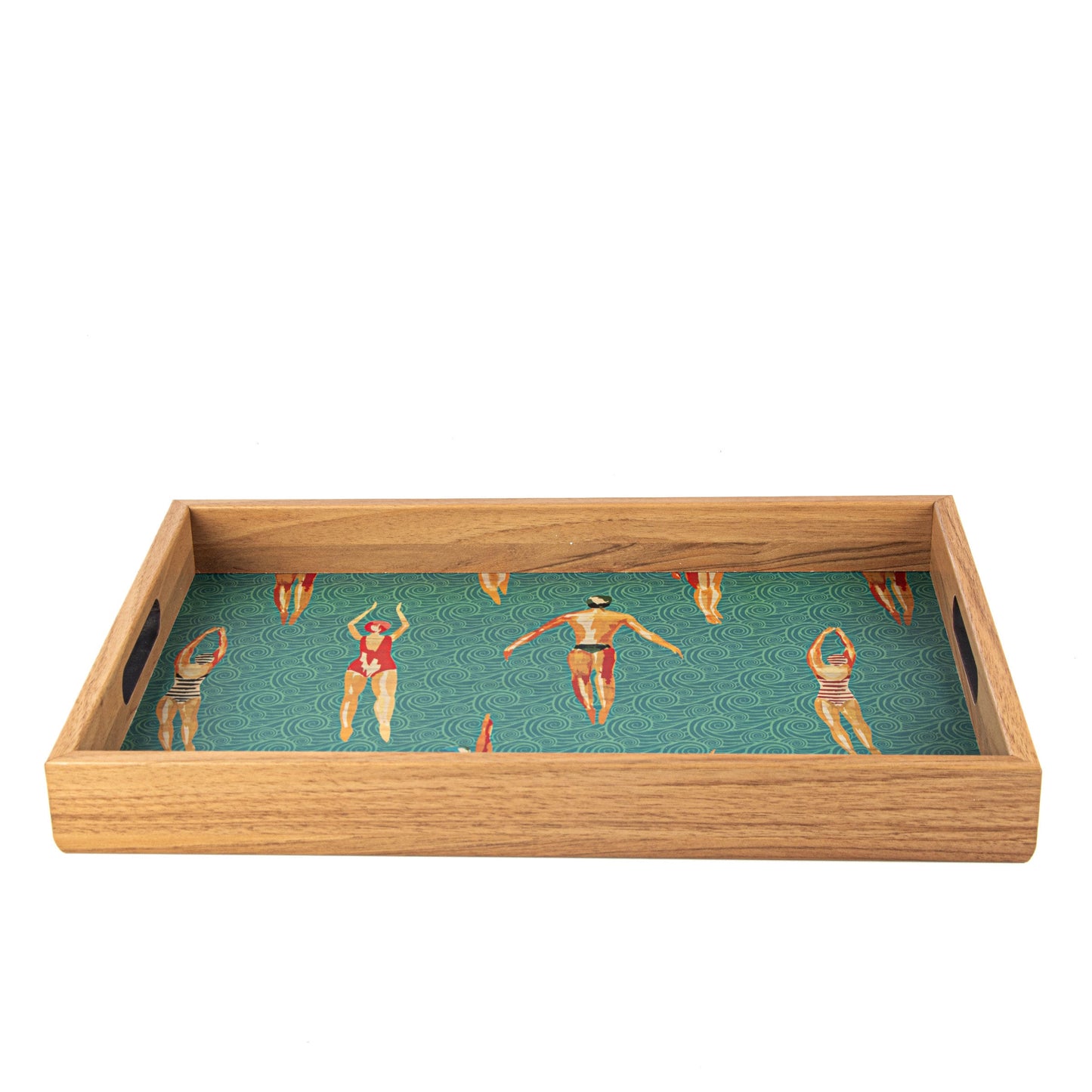 Handcrafted Wooden Tray with Swimmers Design - Artistic Home Decor - Premium Decorative Objects from MANOPOULOS Chess & Backgammon - Just €25! Shop now at MANOPOULOS Chess & Backgammon
