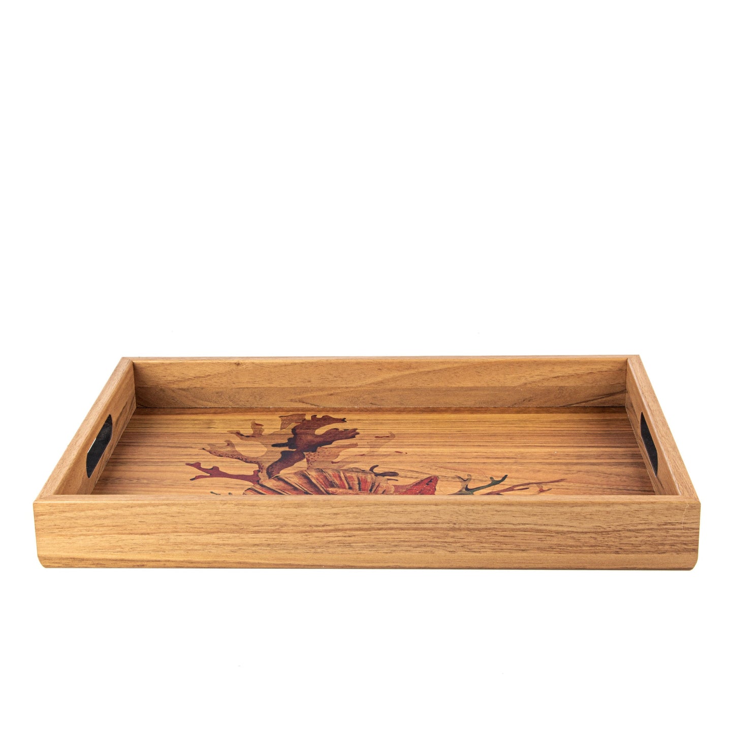 Artistic Wooden Tray with Sea Shell Printed Design - Luxury Game Room Decor - Premium Decorative Objects from MANOPOULOS Chess & Backgammon - Just €25! Shop now at MANOPOULOS Chess & Backgammon