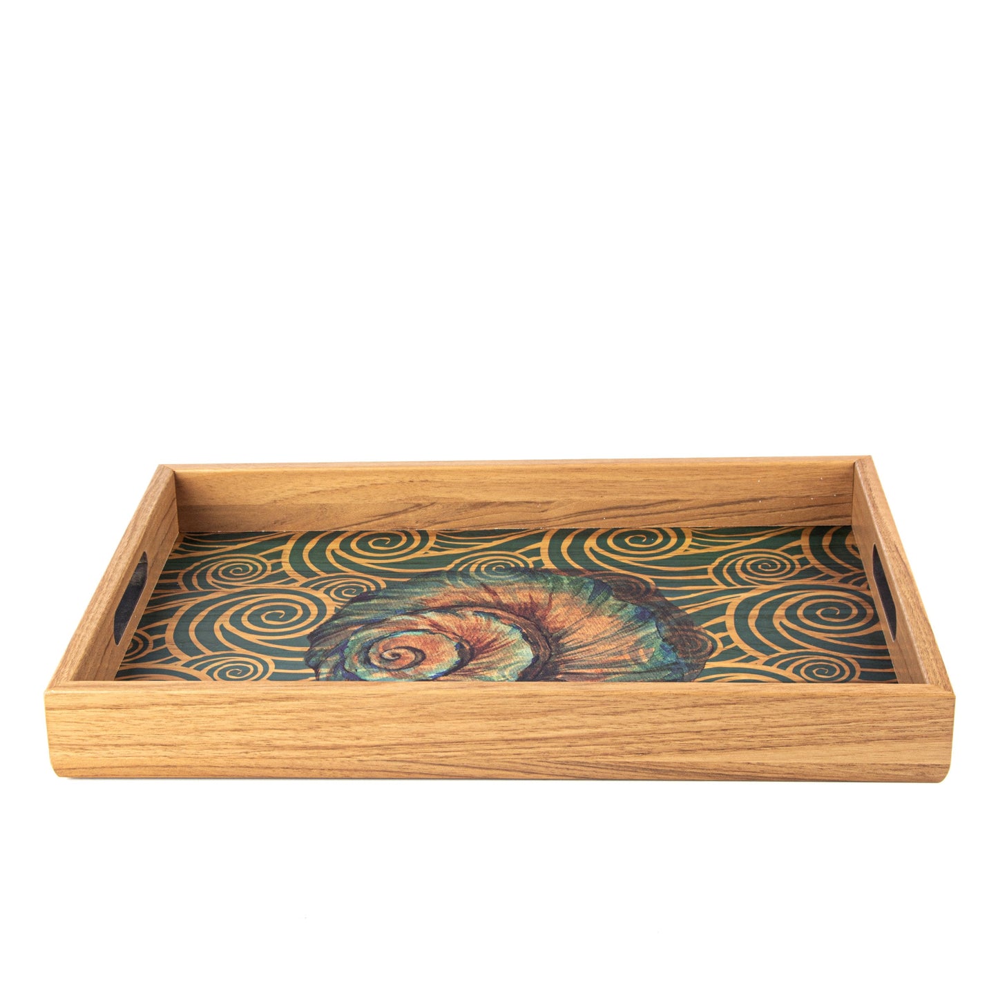 Elegant Wooden Tray with Ocean Printed Design - Luxury Game Room Decor - Premium Decorative Objects from MANOPOULOS Chess & Backgammon - Just €25! Shop now at MANOPOULOS Chess & Backgammon