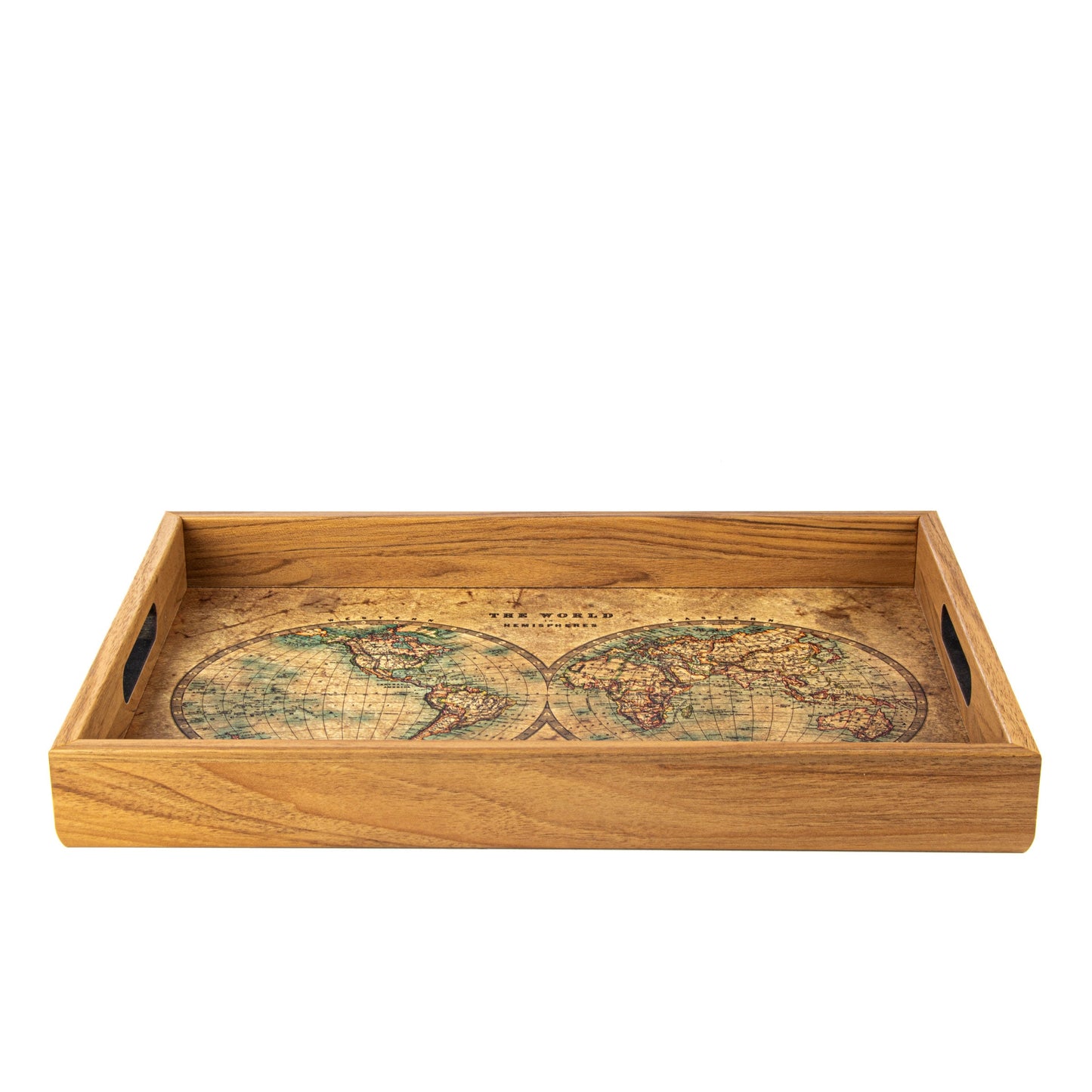 Handcrafted Wooden Tray with Map Design - Vintage Artistic Home Décor - Premium Decorative Objects from MANOPOULOS Chess & Backgammon - Just €25! Shop now at MANOPOULOS Chess & Backgammon