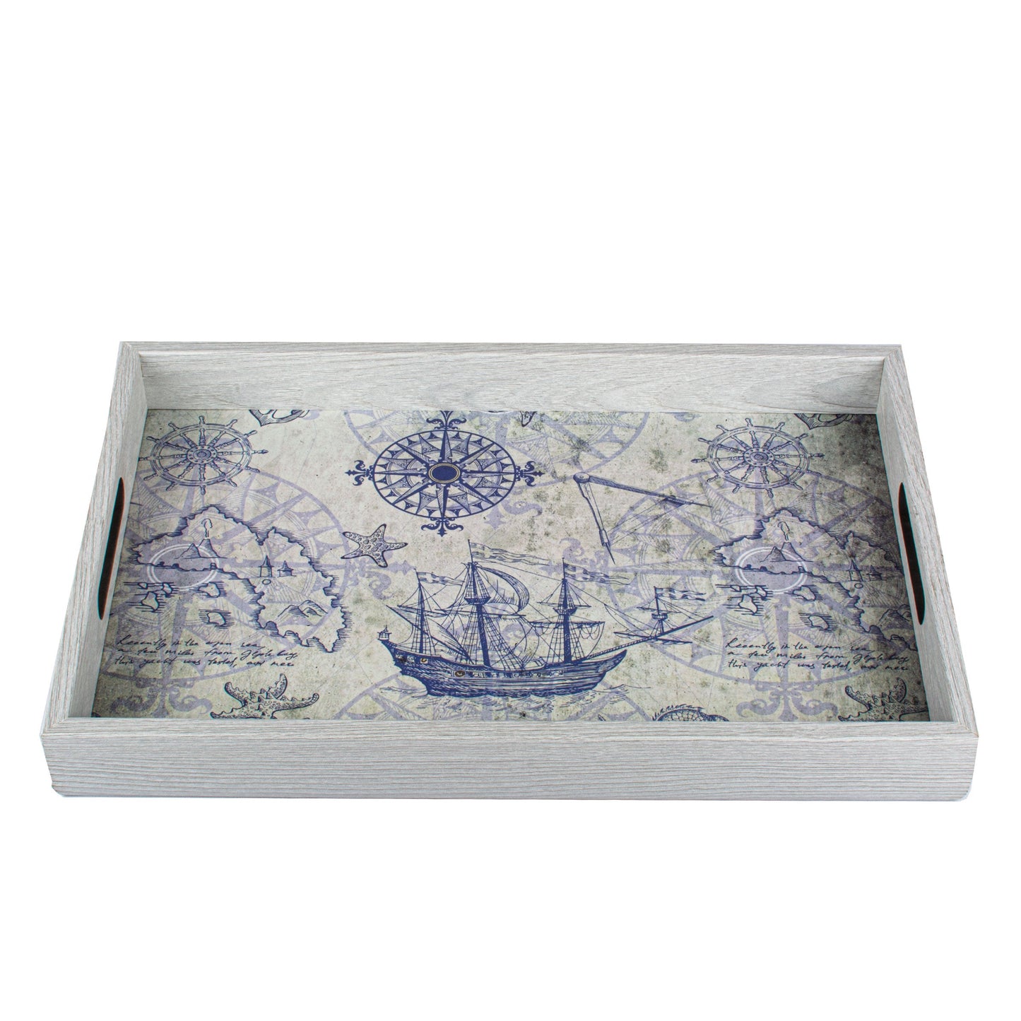 Luxury Nautical Style Wooden Tray - Handcrafted Decorative Design - Premium Decorative Objects from MANOPOULOS Chess & Backgammon - Just €25! Shop now at MANOPOULOS Chess & Backgammon