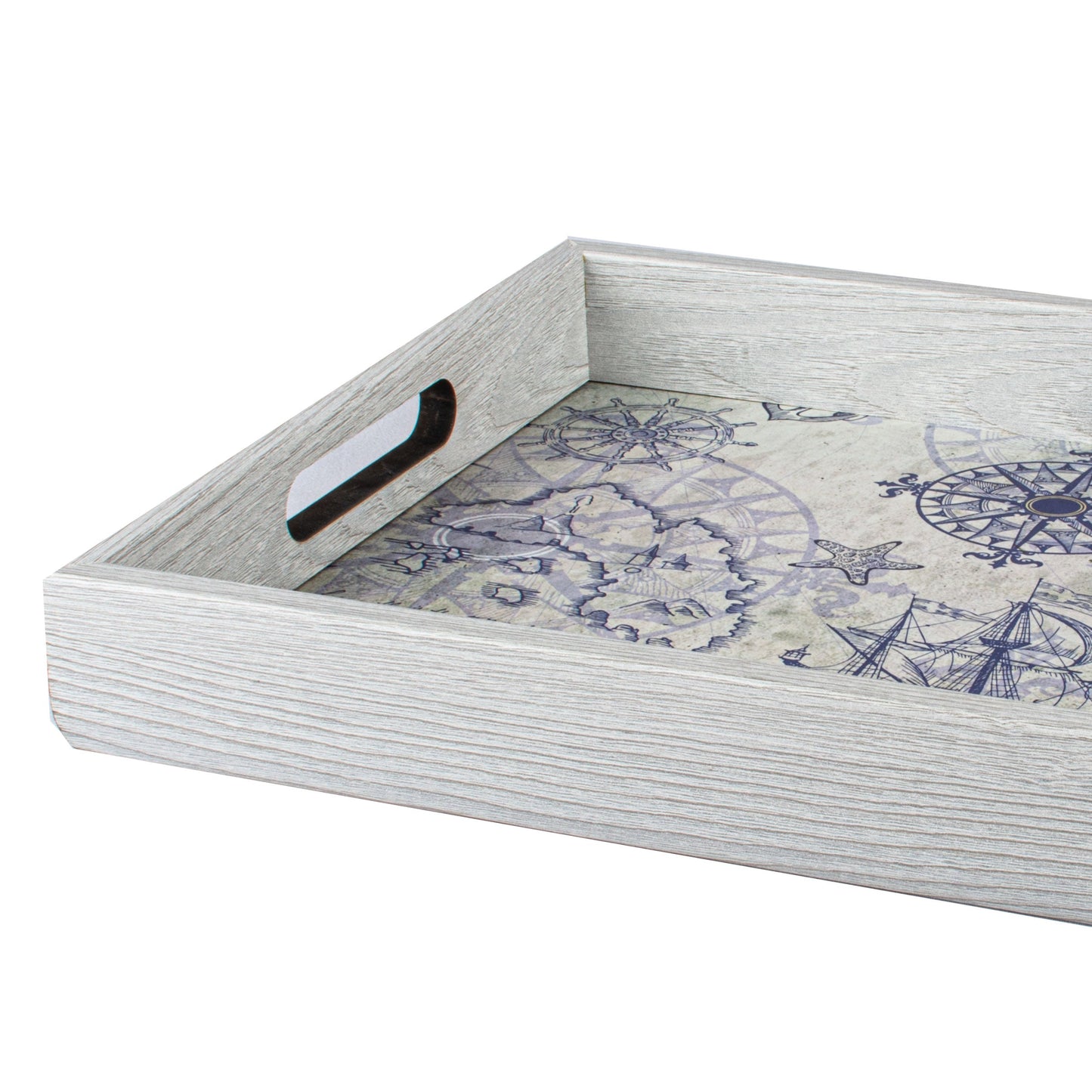 Luxury Nautical Style Wooden Tray - Handcrafted Decorative Design - Premium Decorative Objects from MANOPOULOS Chess & Backgammon - Just €25! Shop now at MANOPOULOS Chess & Backgammon