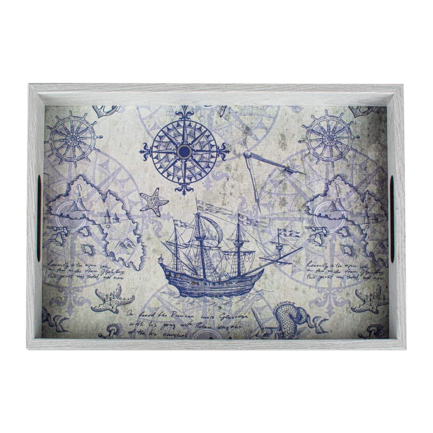 Luxury Nautical Style Wooden Tray - Handcrafted Decorative Design - Premium Decorative Objects from MANOPOULOS Chess & Backgammon - Just €25! Shop now at MANOPOULOS Chess & Backgammon