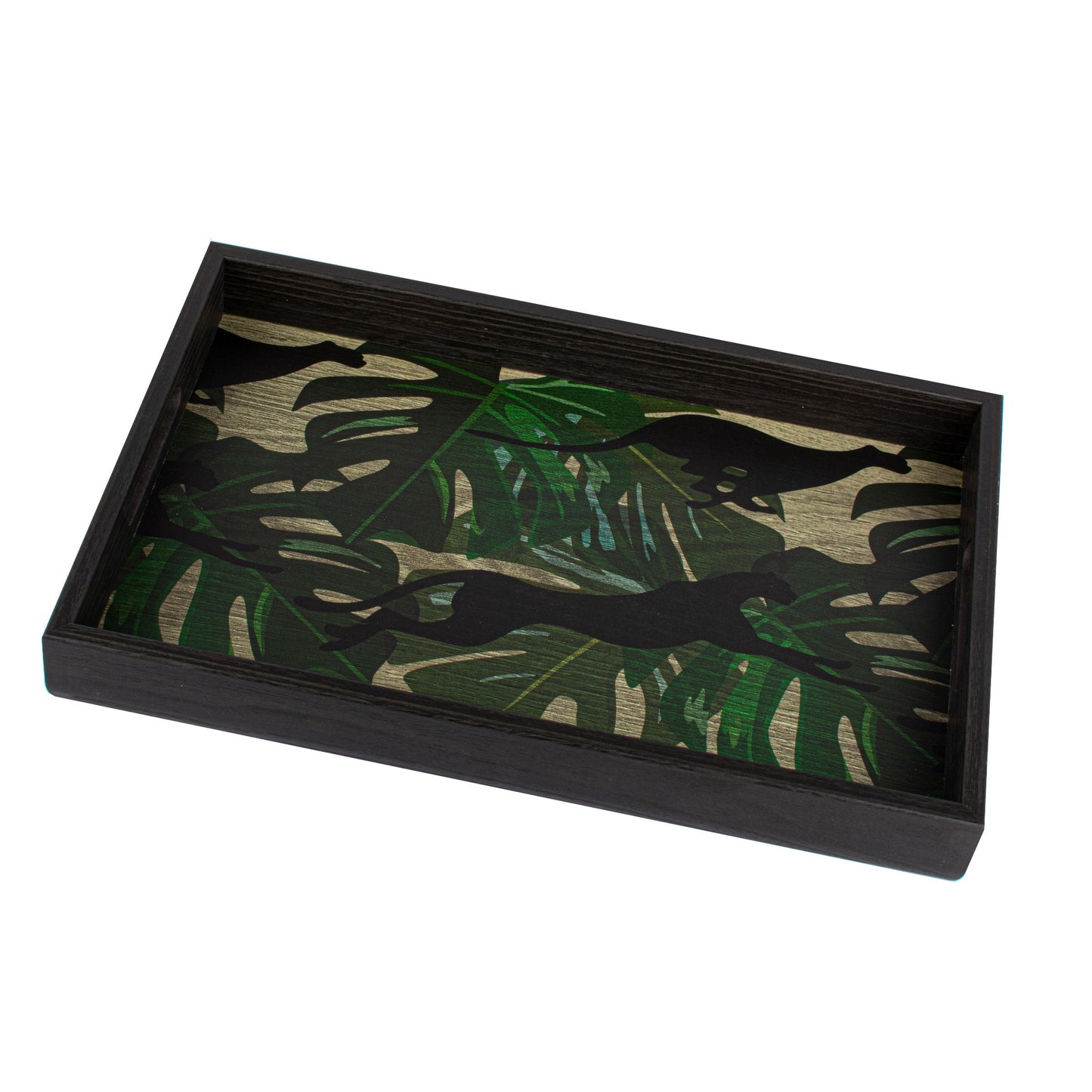 Artistic Wooden Tray with Panther Printed Design - Luxury Game Room Decor - Premium Decorative Objects from MANOPOULOS Chess & Backgammon - Just €25! Shop now at MANOPOULOS Chess & Backgammon