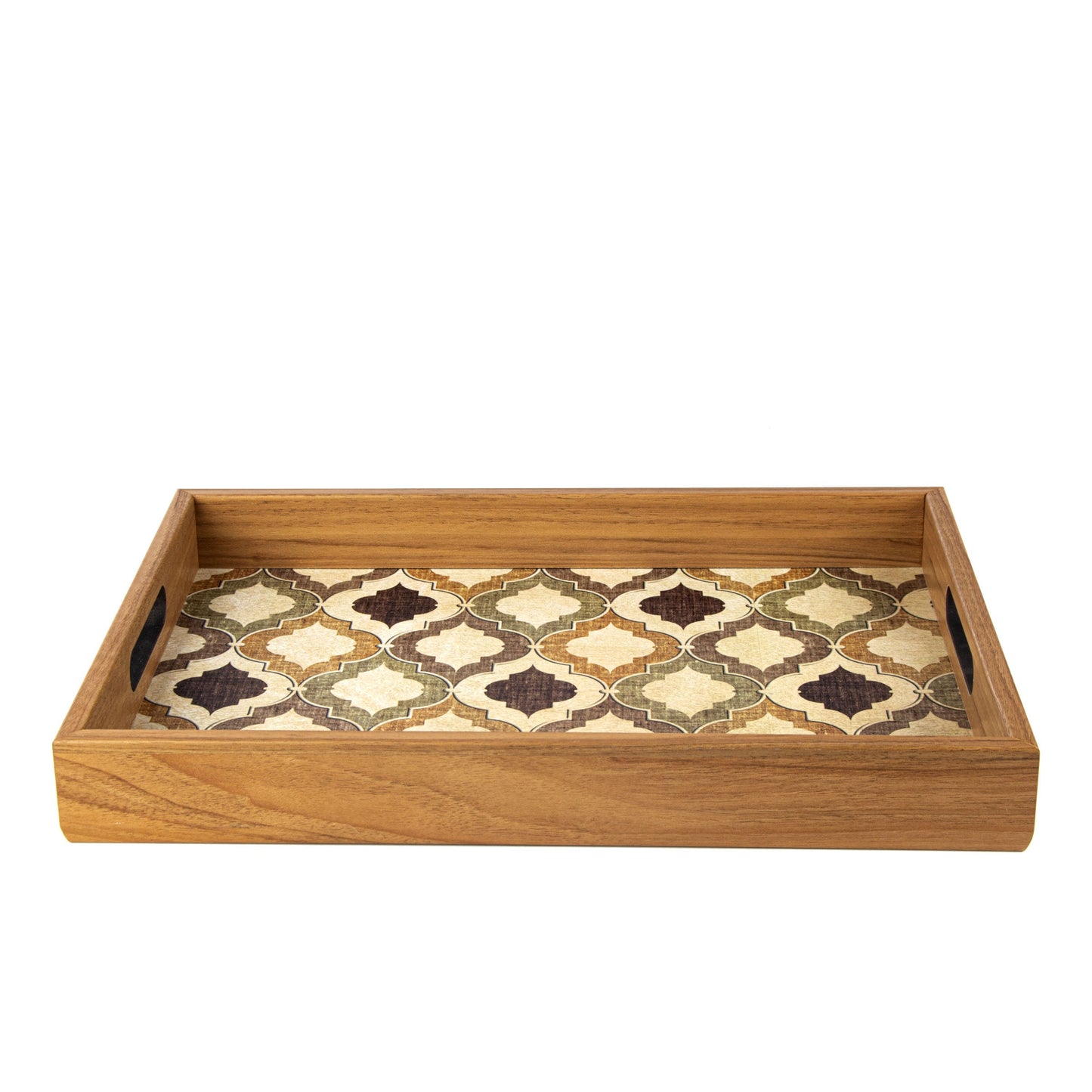 Luxury Moroccan Style Wooden Tray - Handcrafted Decorative Design - Premium Decorative Objects from MANOPOULOS Chess & Backgammon - Just €25! Shop now at MANOPOULOS Chess & Backgammon