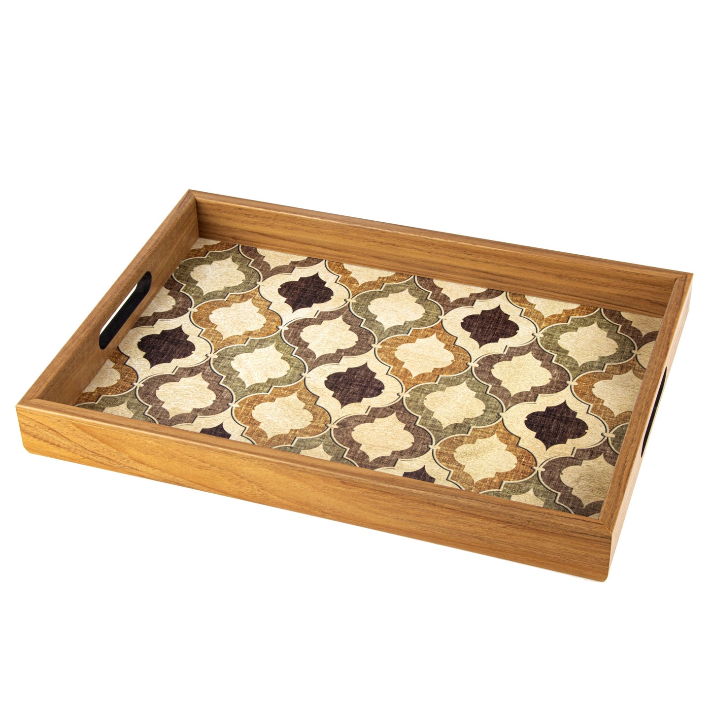 Luxury Moroccan Style Wooden Tray - Handcrafted Decorative Design - Premium Decorative Objects from MANOPOULOS Chess & Backgammon - Just €25! Shop now at MANOPOULOS Chess & Backgammon