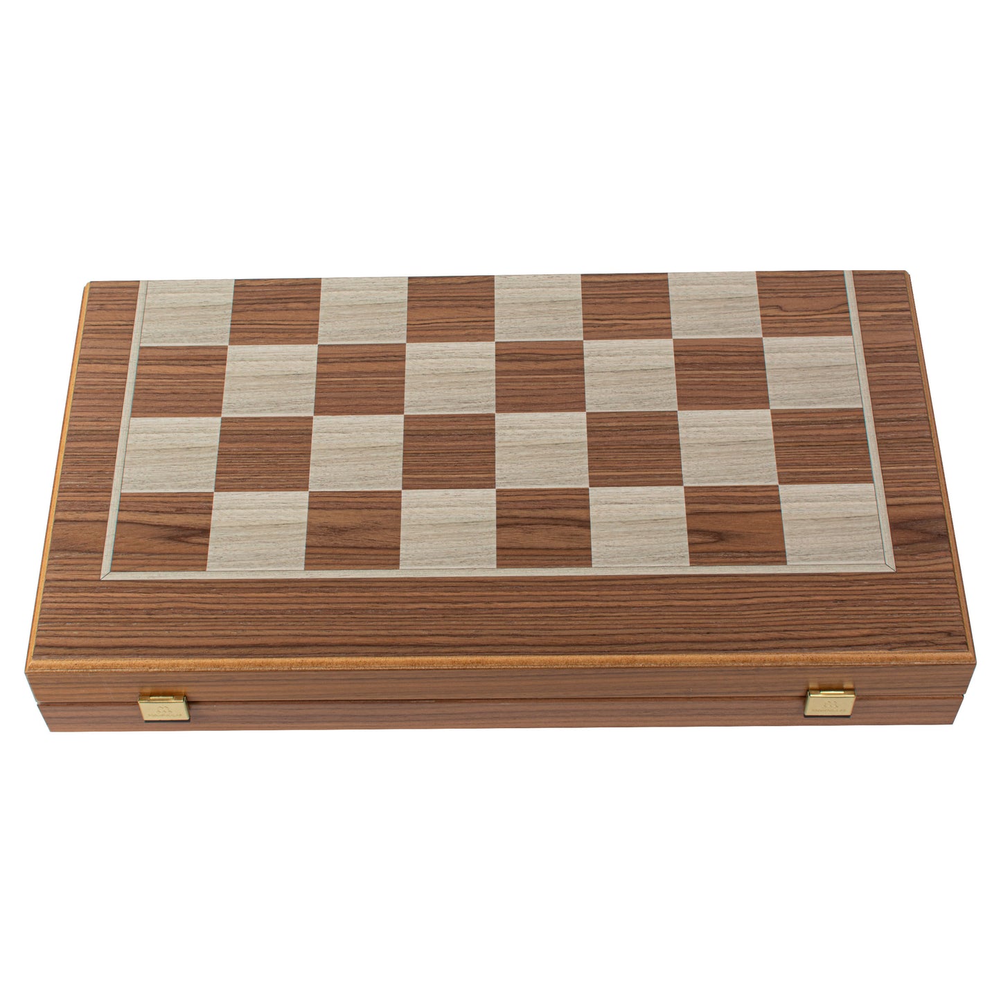 Handcrafted Walnut 3-in-1 Chess, Backgammon, and Checkers Set - Elegant Marquetry Design