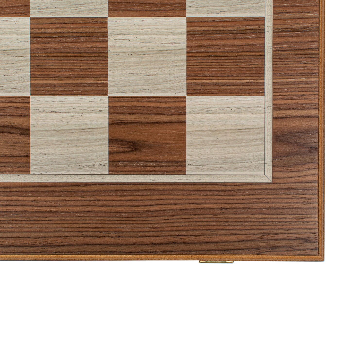Handcrafted Walnut 3-in-1 Chess, Backgammon, and Checkers Set - Elegant Marquetry Design