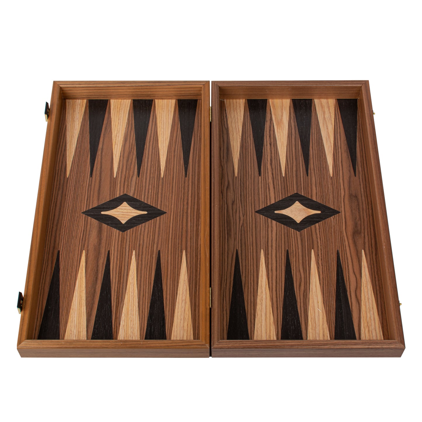 Handcrafted Walnut 3-in-1 Chess, Backgammon, and Checkers Set - Elegant Marquetry Design