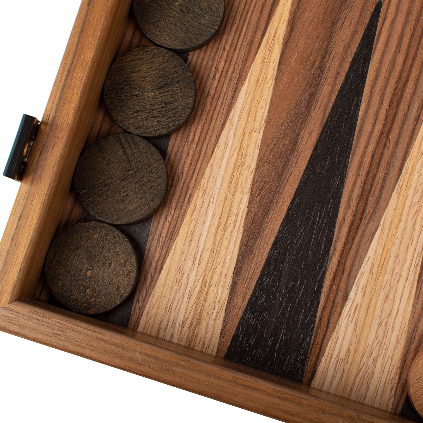 Handcrafted Walnut 3-in-1 Chess, Backgammon, and Checkers Set - Elegant Marquetry Design