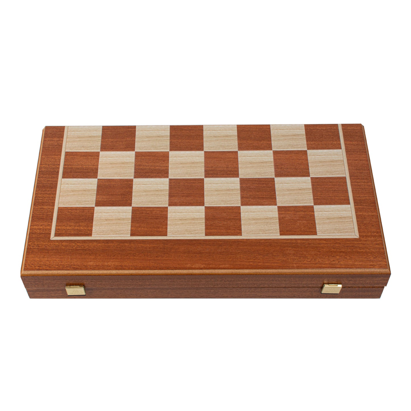Handcrafted Mahogany 3-in-1 Chess, Backgammon, and Checkers Set - Elegant Marquetry Design