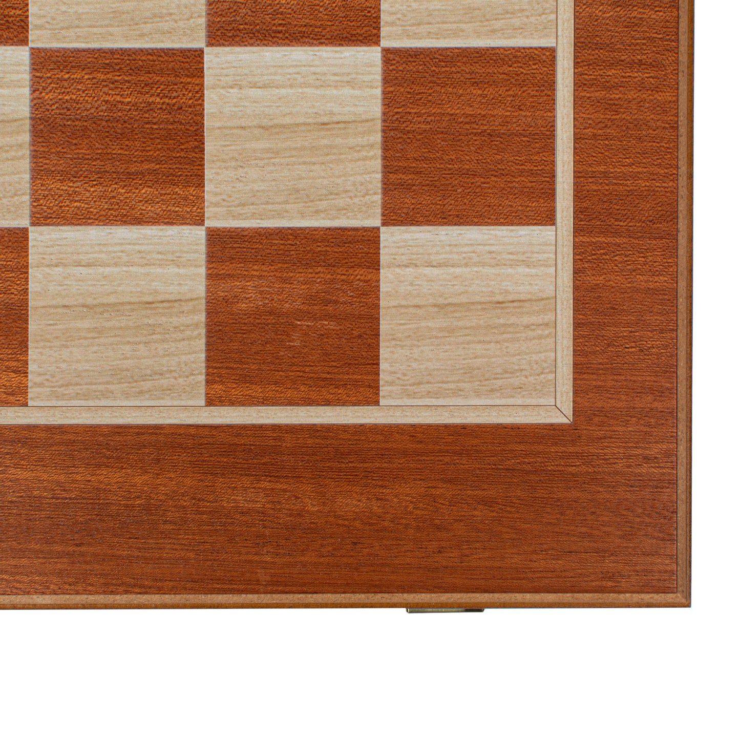 Handcrafted Mahogany 3-in-1 Chess, Backgammon, and Checkers Set - Elegant Marquetry Design