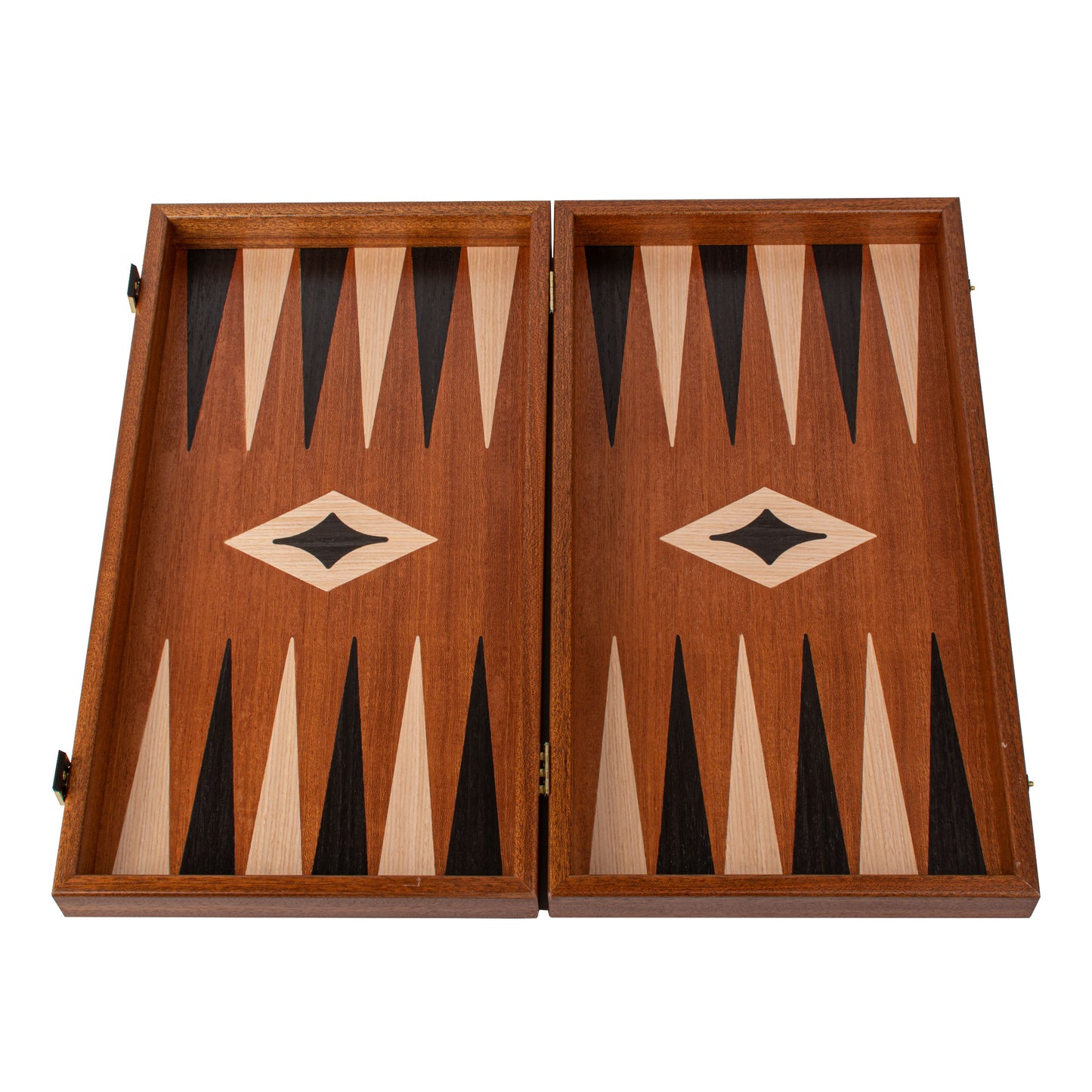 Handcrafted Mahogany 3-in-1 Chess, Backgammon, and Checkers Set - Elegant Marquetry Design
