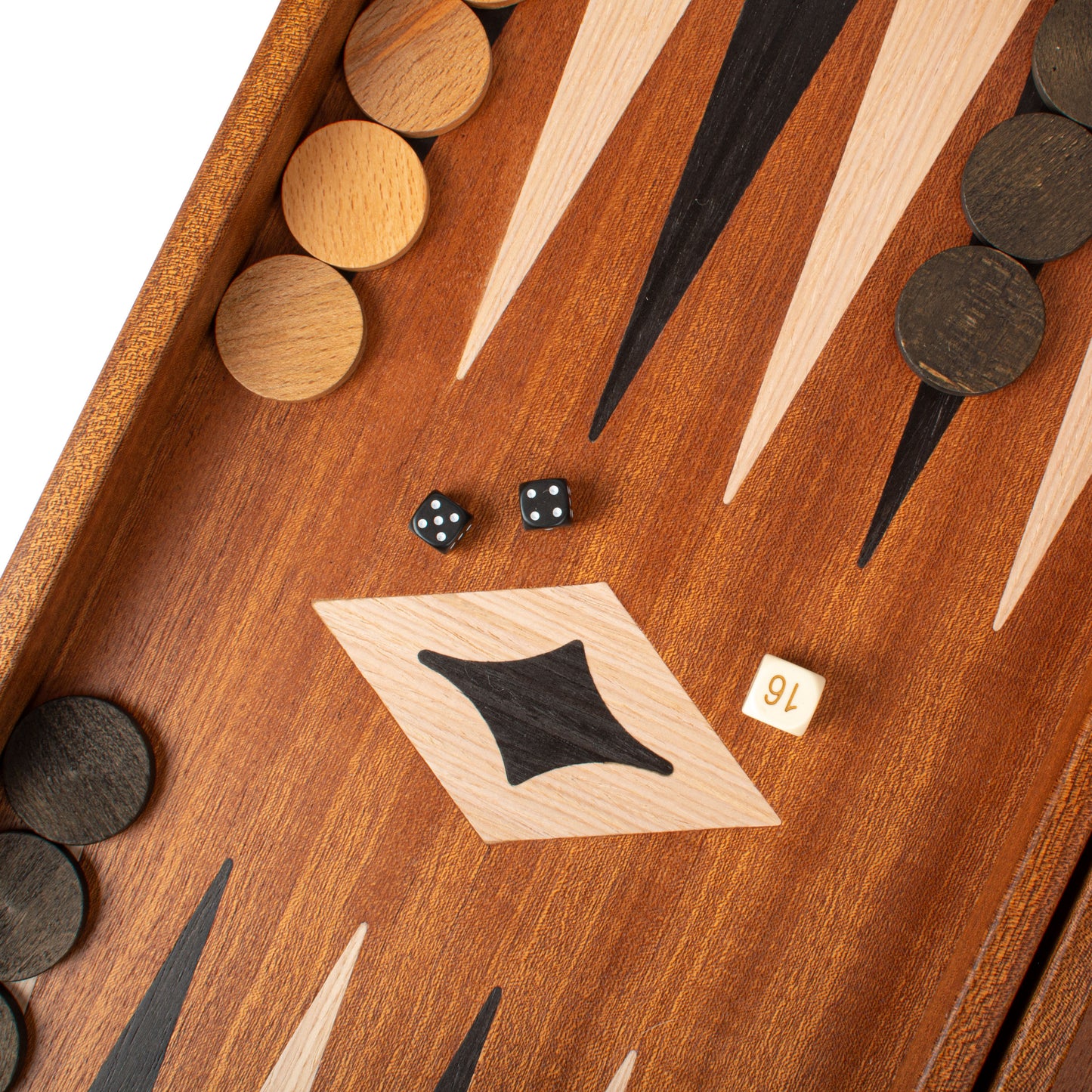 Handcrafted Mahogany 3-in-1 Chess, Backgammon, and Checkers Set - Elegant Marquetry Design