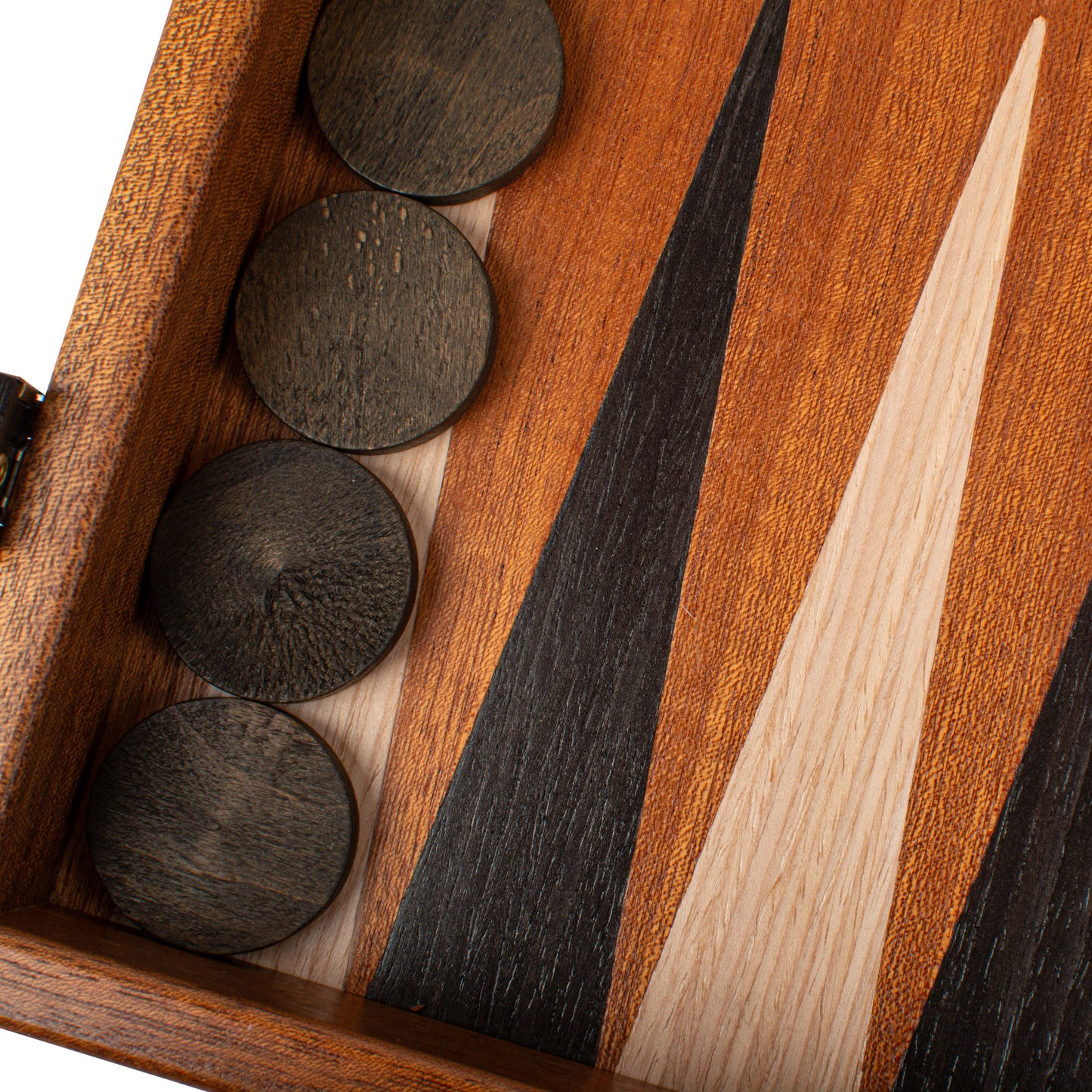 Handcrafted Mahogany 3-in-1 Chess, Backgammon, and Checkers Set - Elegant Marquetry Design