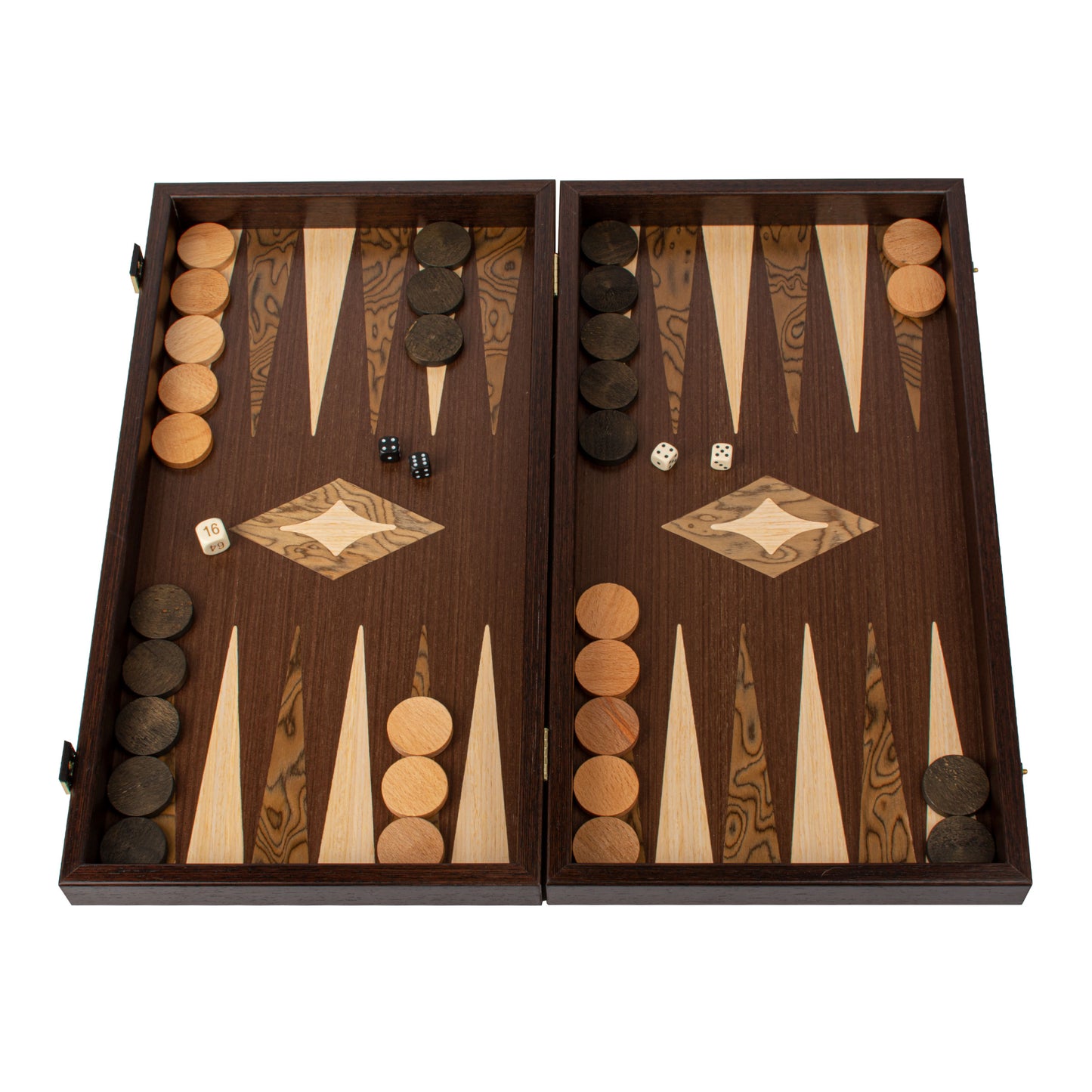Handcrafted Wenge 3-in-1 Chess, Backgammon, and Checkers Set - Elegant Marquetry Design