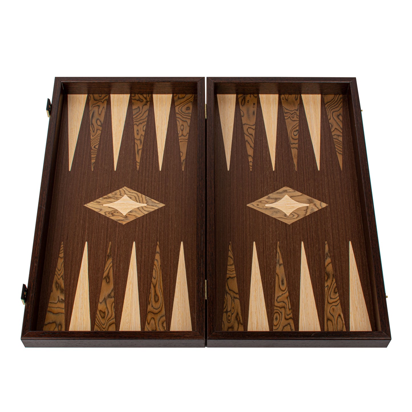 Handcrafted Wenge 3-in-1 Chess, Backgammon, and Checkers Set - Elegant Marquetry Design