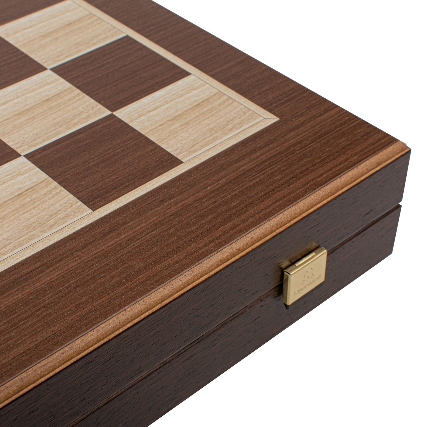 Handcrafted Wenge 3-in-1 Chess, Backgammon, and Checkers Set - Elegant Marquetry Design