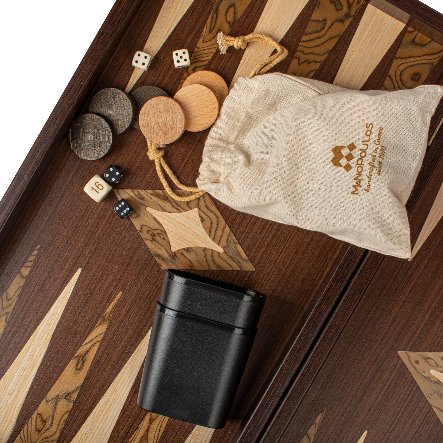 Handcrafted Wenge 3-in-1 Chess, Backgammon, and Checkers Set - Elegant Marquetry Design