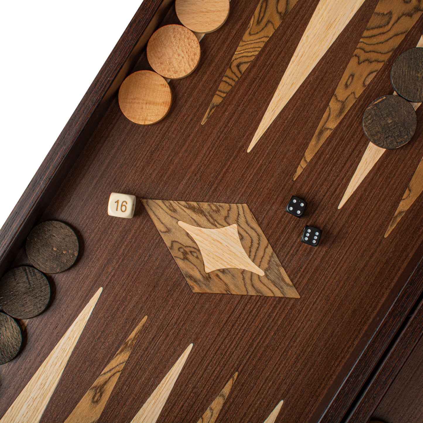 Handcrafted Wenge 3-in-1 Chess, Backgammon, and Checkers Set - Elegant Marquetry Design