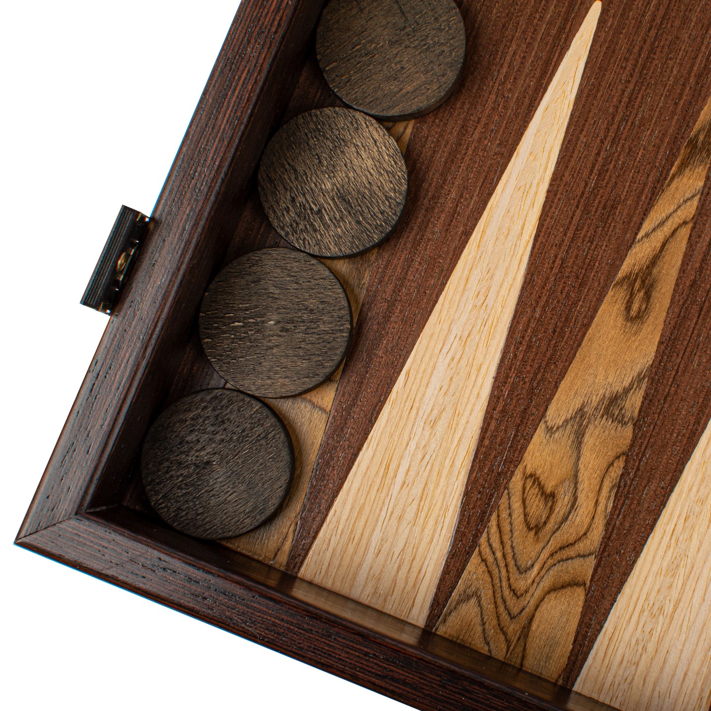 Handcrafted Wenge 3-in-1 Chess, Backgammon, and Checkers Set - Elegant Marquetry Design