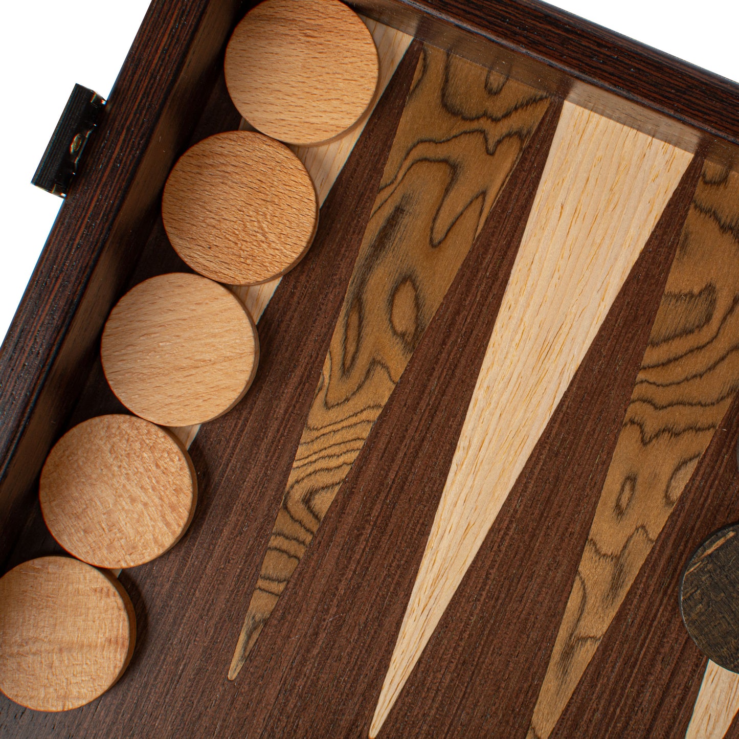 Handcrafted Wenge 3-in-1 Chess, Backgammon, and Checkers Set - Elegant Marquetry Design