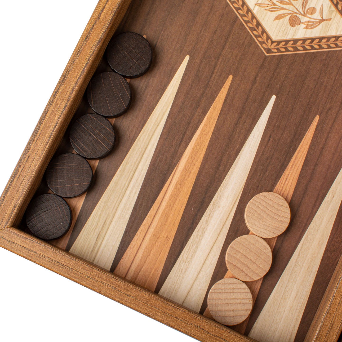 Handcrafted Olive Branch Design Backgammon Set (4 Sizes)