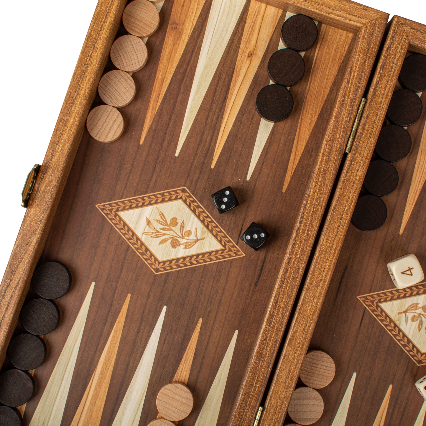 Handcrafted Olive Branch Design Backgammon Set (4 Sizes)