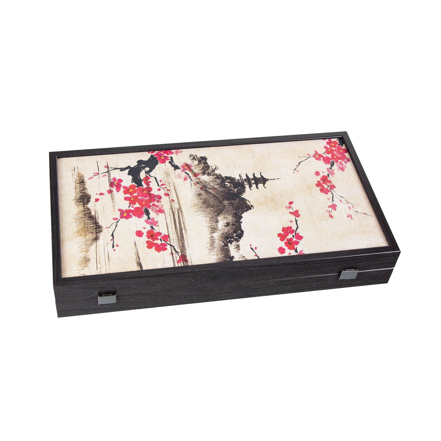 Handcrafted Oriental Cherry Blossom Art Backgammon Set - Elegant and Artistic Design - Premium Backgammon from MANOPOULOS Chess & Backgammon - Just €79! Shop now at MANOPOULOS Chess & Backgammon