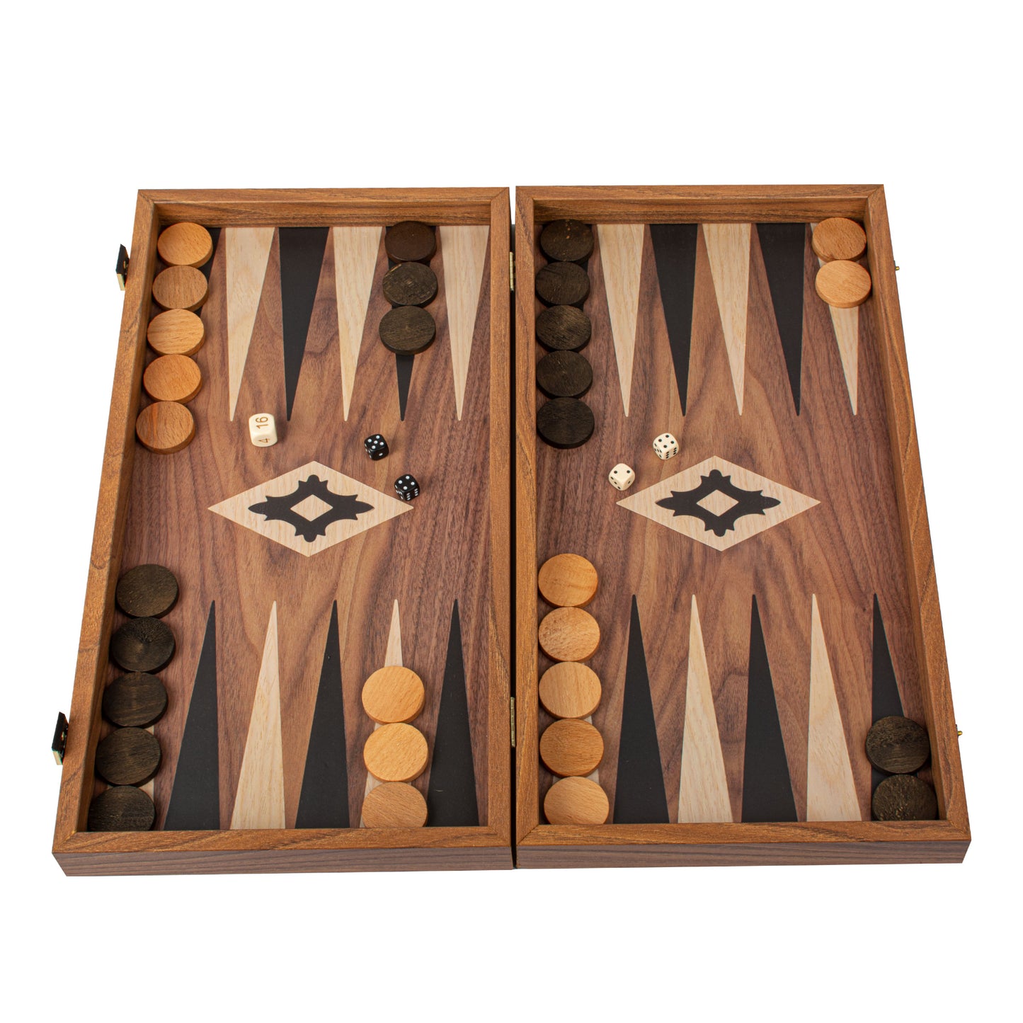 Handcrafted Walnut Replica Wood Backgammon Set (4 Sizes)