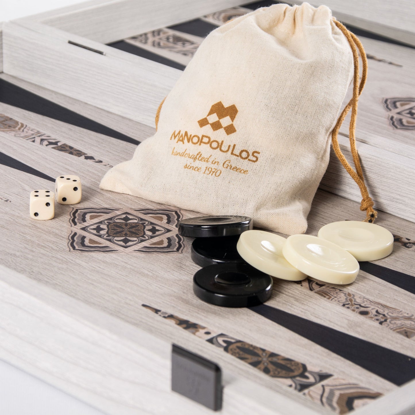 Moroccan Mosaic Art Backgammon Set - Bold and Vibrant Design - Premium Backgammon from MANOPOULOS Chess & Backgammon - Just €79! Shop now at MANOPOULOS Chess & Backgammon