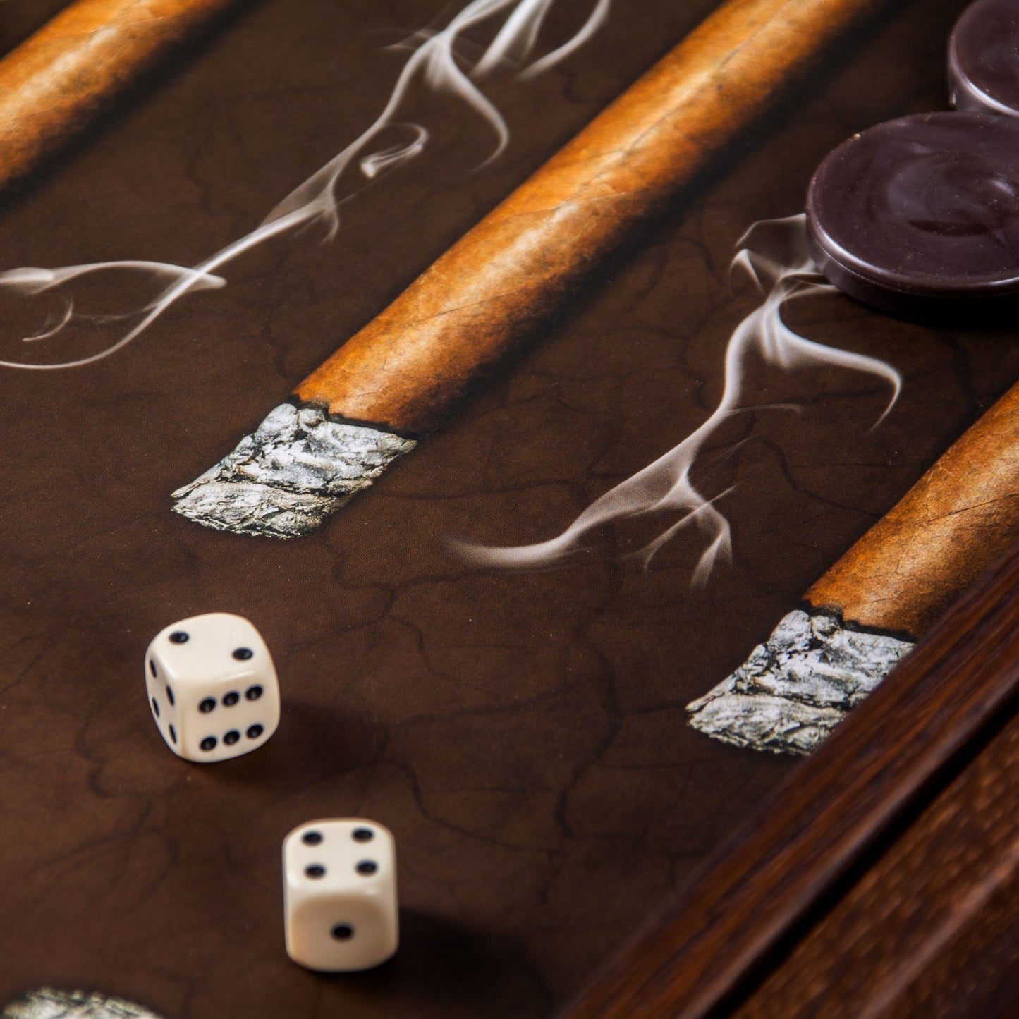 Handcrafted Creative Backgammon Set - Robusto Cigar Design - Premium Backgammon from MANOPOULOS Chess & Backgammon - Just €79! Shop now at MANOPOULOS Chess & Backgammon