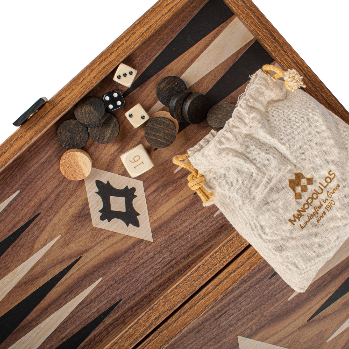 WALNUT REPLICA wood - Premium Backgammon from MANOPOULOS Chess & Backgammon - Just €21.80! Shop now at MANOPOULOS Chess & Backgammon