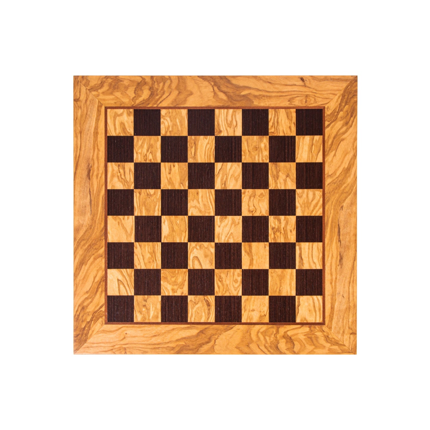 Handcrafted Olive Wood & Wenge Inlaid Chessboard - 40x40cm (Medium) - Premium Chess from MANOPOULOS Chess & Backgammon - Just €93! Shop now at MANOPOULOS Chess & Backgammon