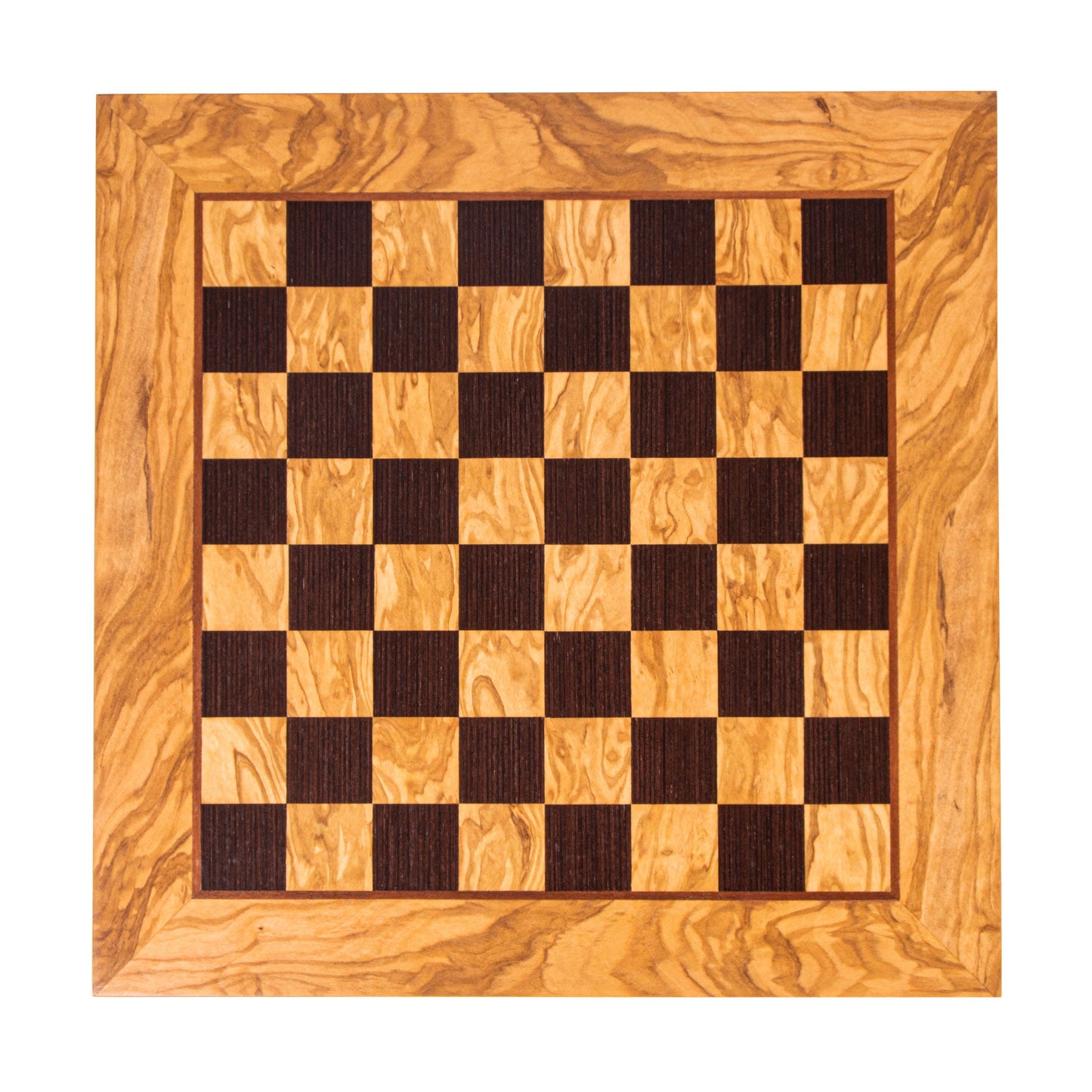 Handcrafted Olive Wood & Wenge Inlaid Chessboard - 50x50cm (Large) - Premium Chess from MANOPOULOS Chess & Backgammon - Just €98.50! Shop now at MANOPOULOS Chess & Backgammon