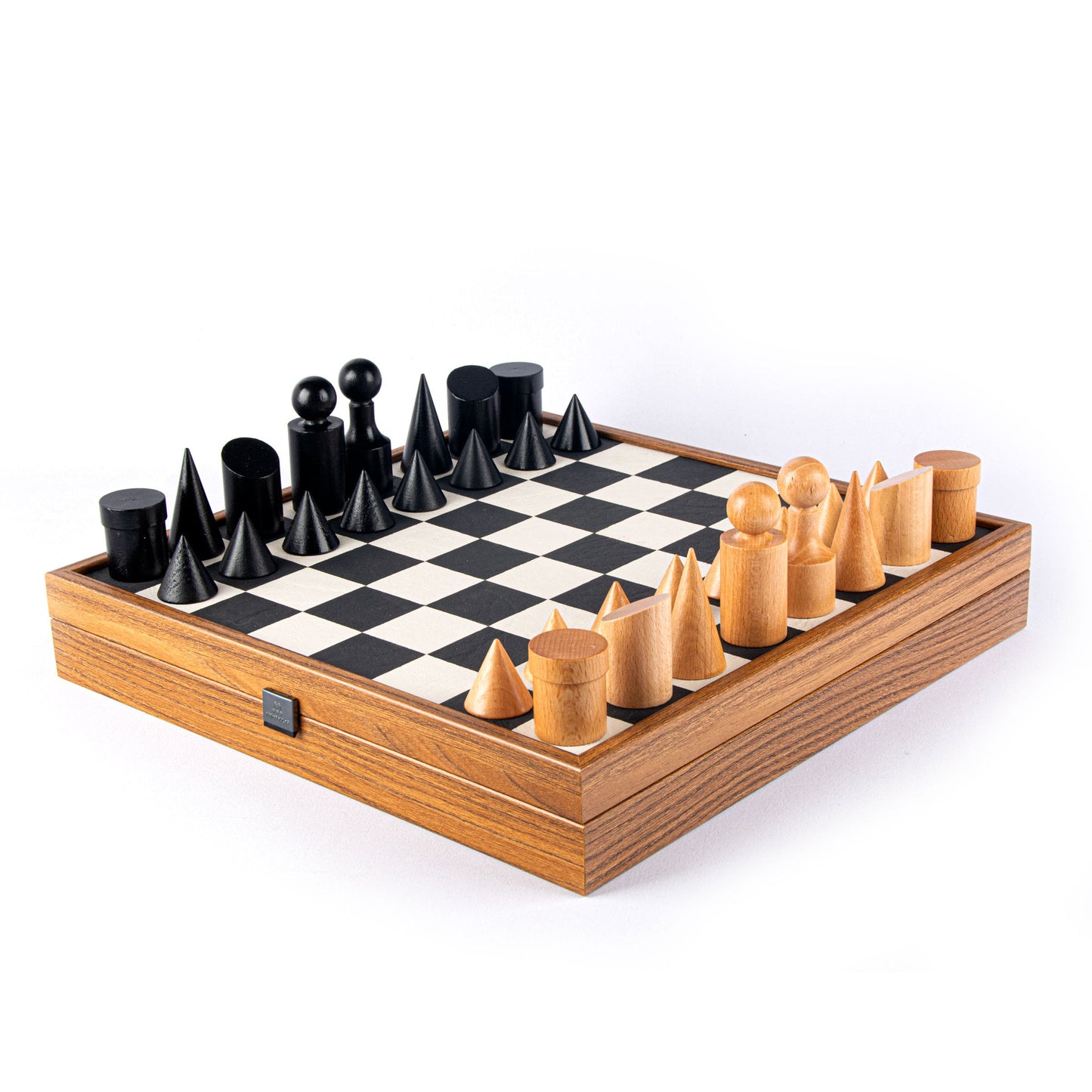 Bauhaus Style Black & White Chess Set - 40x40cm with 8.5cm King Chessmen - Premium Chess from MANOPOULOS Chess & Backgammon - Just €195! Shop now at MANOPOULOS Chess & Backgammon