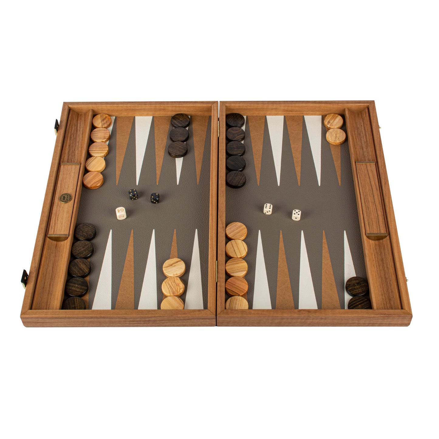 Premium Handcrafted Snake Tote in Grey and Beige Leather Backgammon Set - Premium Backgammon from MANOPOULOS Chess & Backgammon - Just €519! Shop now at MANOPOULOS Chess & Backgammon
