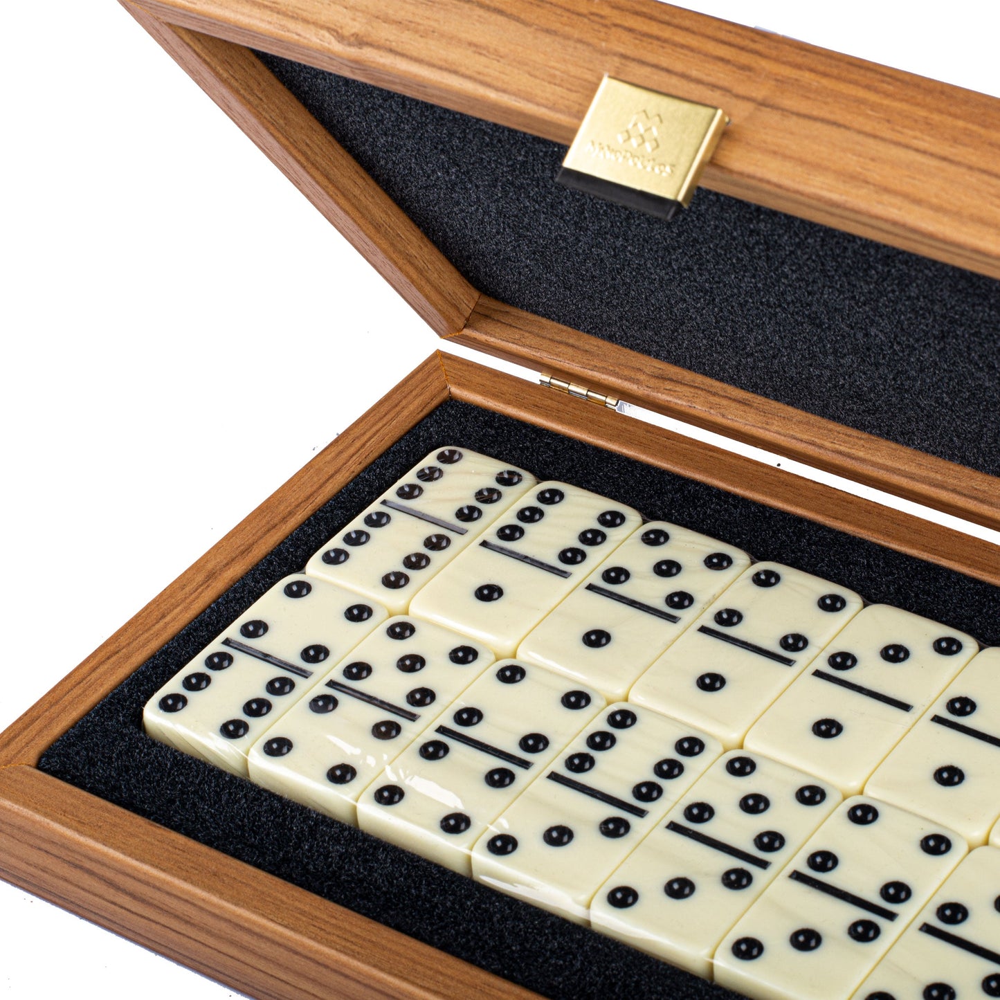 Luxury Domino Set in Walnut Replica Wooden Case - Premium Dominoes from MANOPOULOS Chess & Backgammon - Just €53.90! Shop now at MANOPOULOS Chess & Backgammon