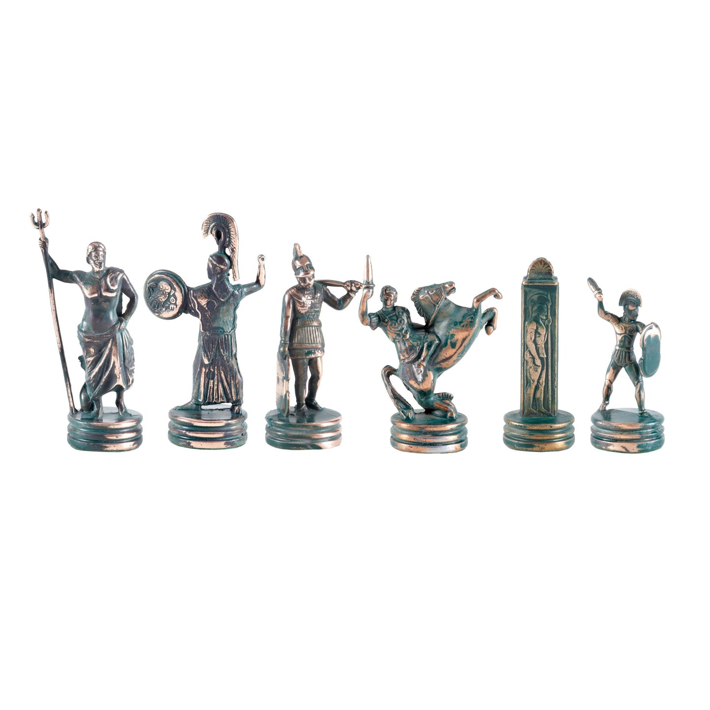 GREEK MYTHOLOGY Chessmen (Medium) - Gold/Green - Premium Chess from MANOPOULOS Chess & Backgammon - Just €102! Shop now at MANOPOULOS Chess & Backgammon