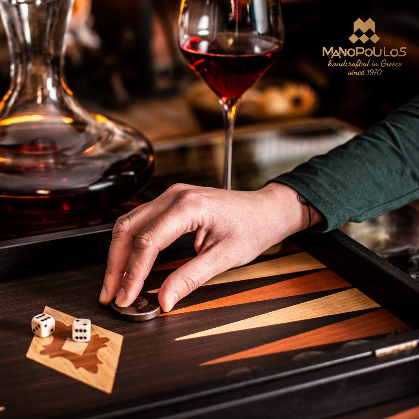 WENGE REPLICA WOOD Backgammon - Premium Backgammon from MANOPOULOS Chess & Backgammon - Just €21.80! Shop now at MANOPOULOS Chess & Backgammon