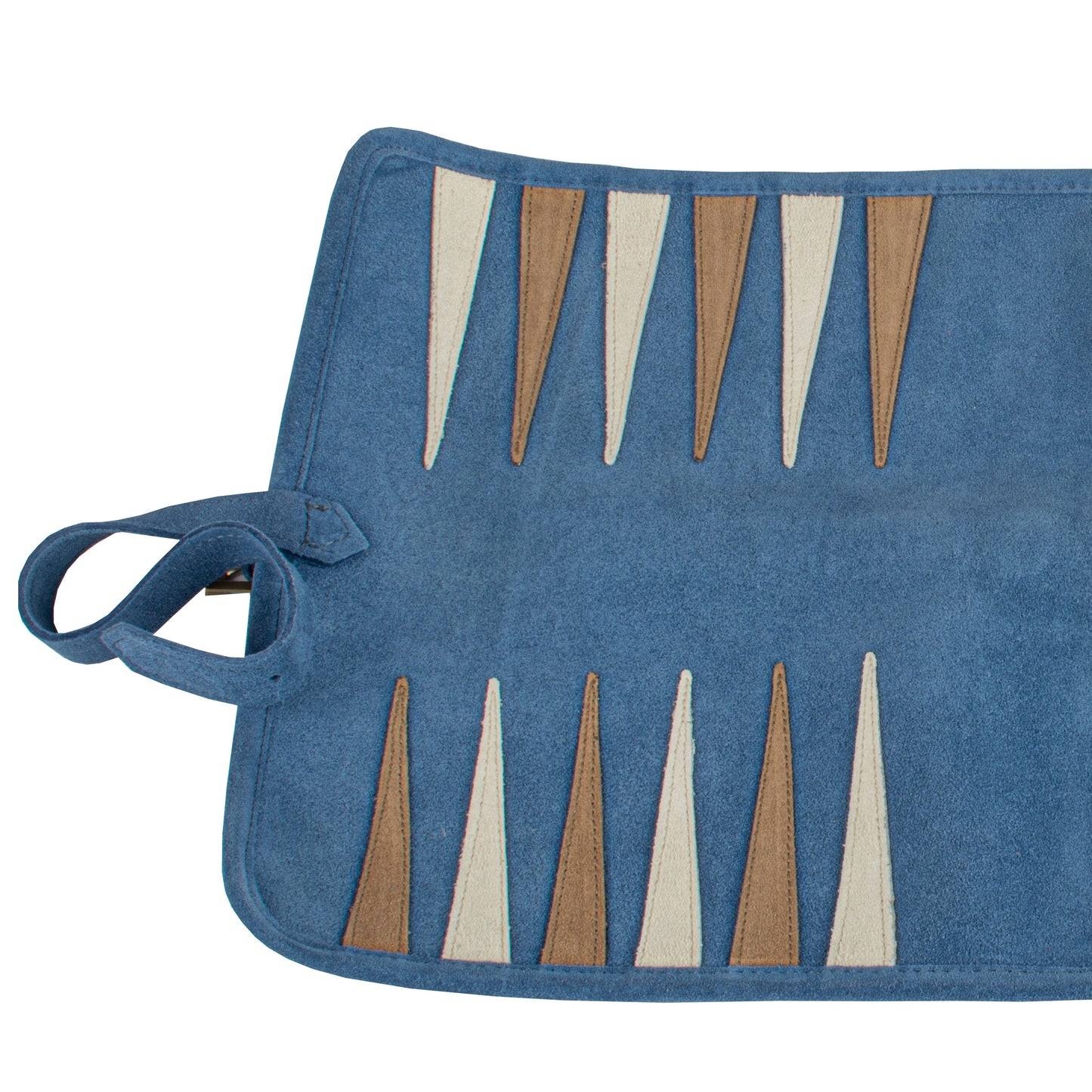 Premium Handcrafted RAF Blue Suede Roll-Up Backgammon Set