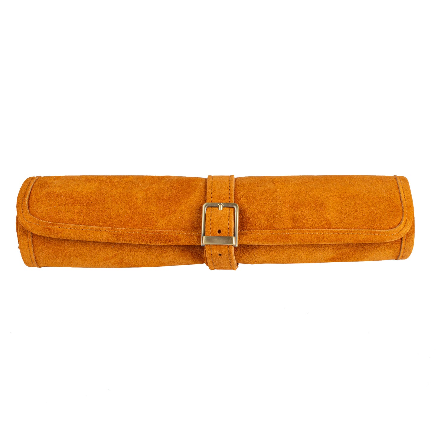 Premium Handcrafted Cinnamon Brown Suede Roll-Up Backgammon Set