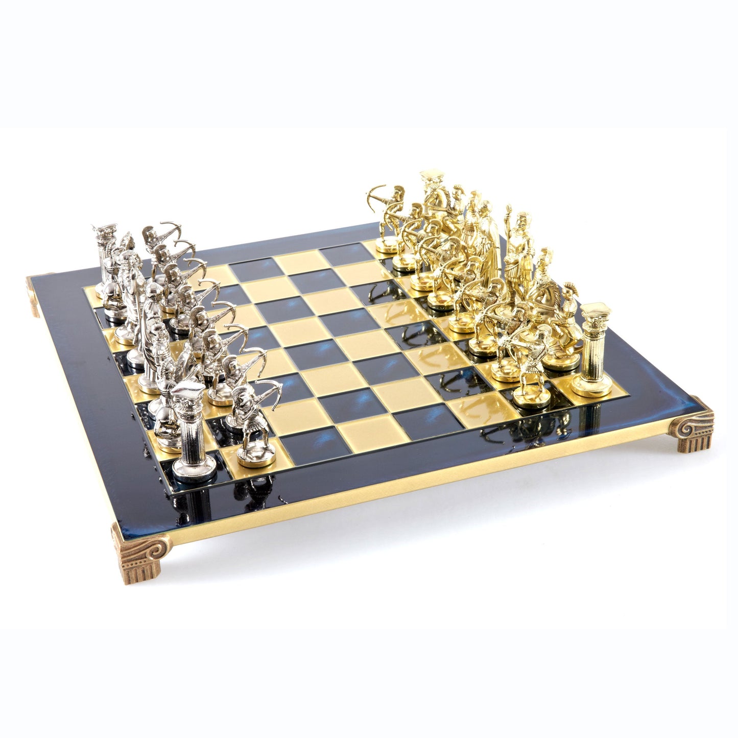 ARCHERS CHESS SET with gold/silver chessmen and bronze chessboard 44 x 44cm (Large) - Premium Chess from MANOPOULOS Chess & Backgammon - Just €275! Shop now at MANOPOULOS Chess & Backgammon