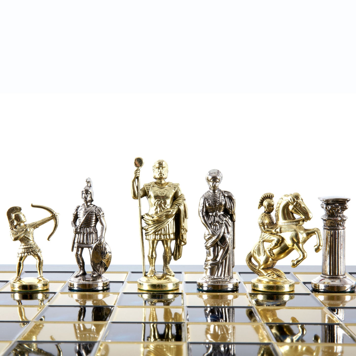 ARCHERS CHESS SET with gold/silver chessmen and bronze chessboard 44 x 44cm (Large) - Premium Chess from MANOPOULOS Chess & Backgammon - Just €275! Shop now at MANOPOULOS Chess & Backgammon