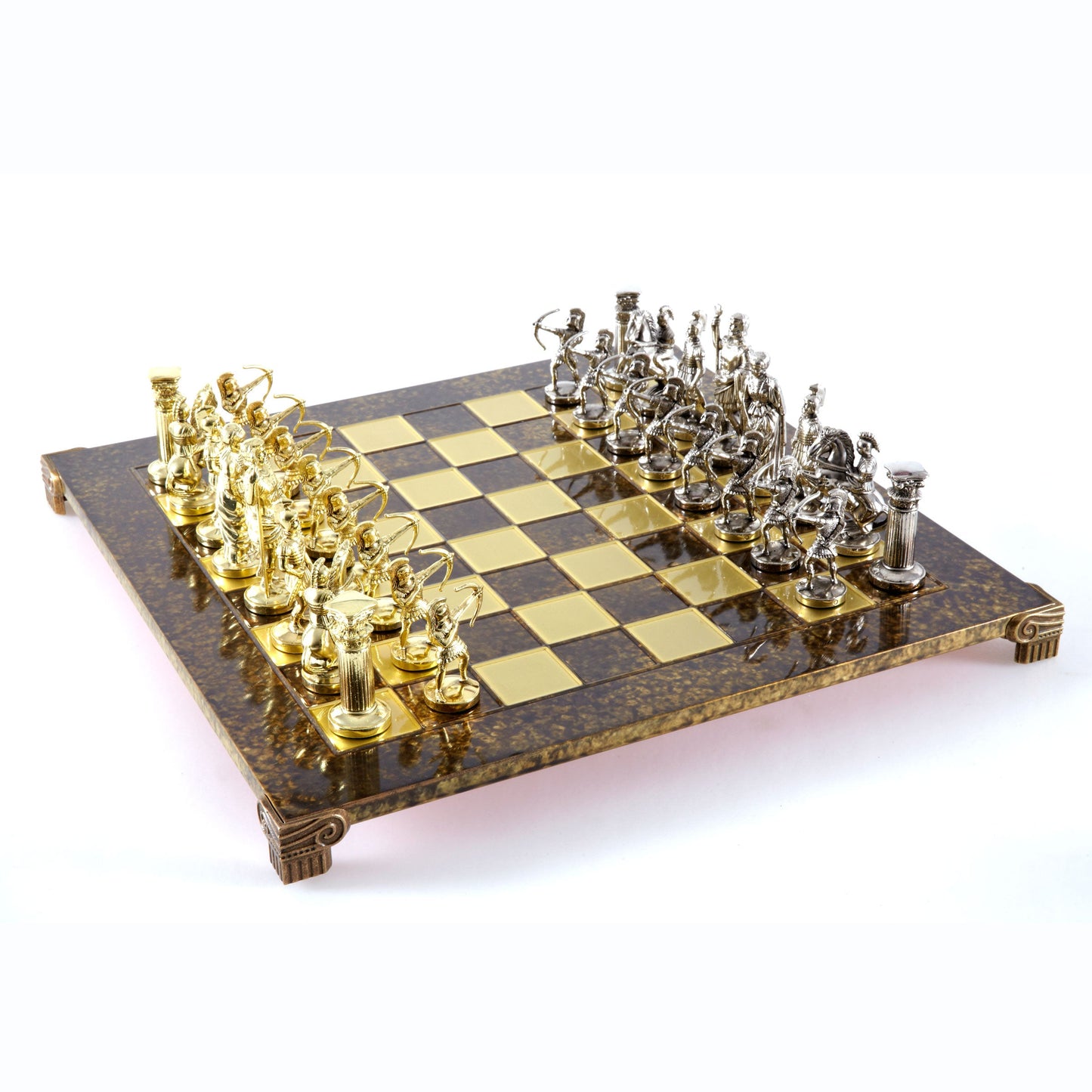 ARCHERS CHESS SET with gold/silver chessmen and bronze chessboard 44 x 44cm (Large) - Premium Chess from MANOPOULOS Chess & Backgammon - Just €275! Shop now at MANOPOULOS Chess & Backgammon