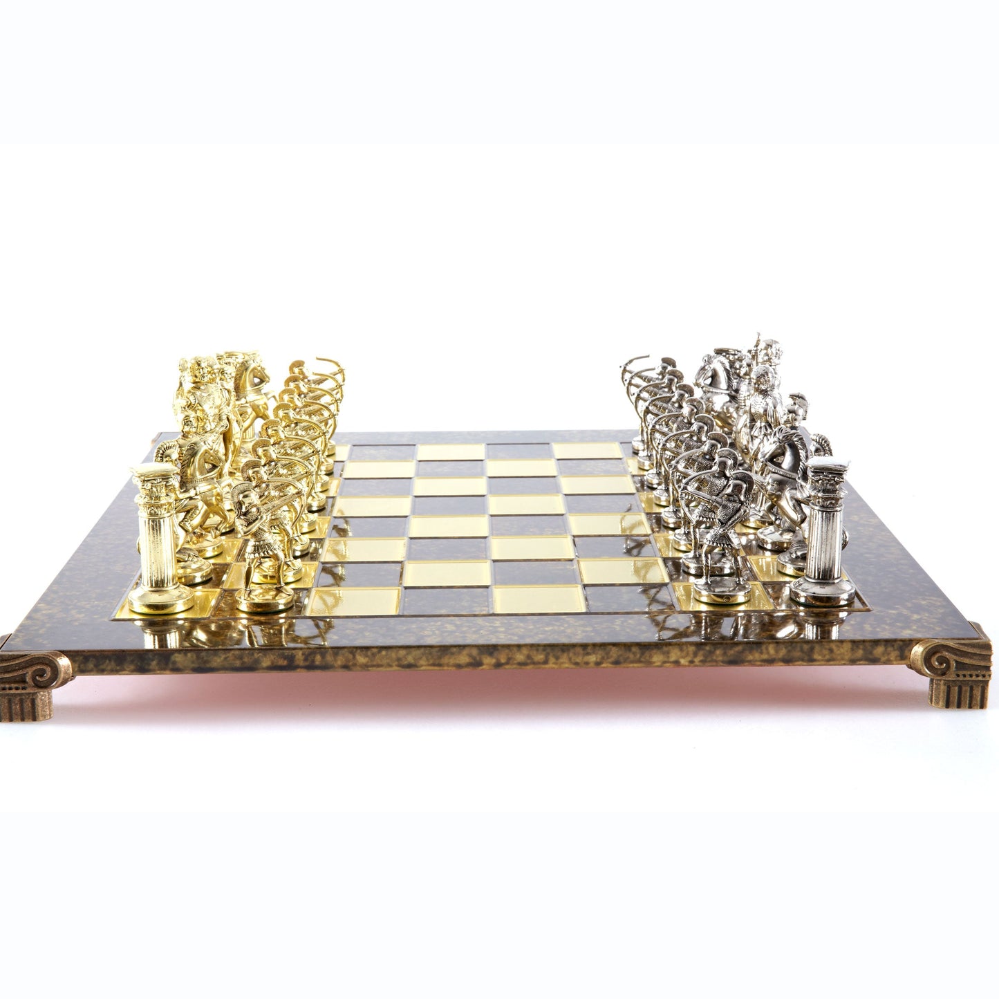 ARCHERS CHESS SET with gold/silver chessmen and bronze chessboard 44 x 44cm (Large) - Premium Chess from MANOPOULOS Chess & Backgammon - Just €275! Shop now at MANOPOULOS Chess & Backgammon