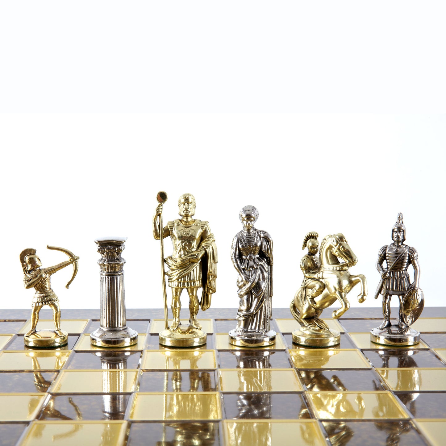 ARCHERS CHESS SET with gold/silver chessmen and bronze chessboard 44 x 44cm (Large) - Premium Chess from MANOPOULOS Chess & Backgammon - Just €275! Shop now at MANOPOULOS Chess & Backgammon