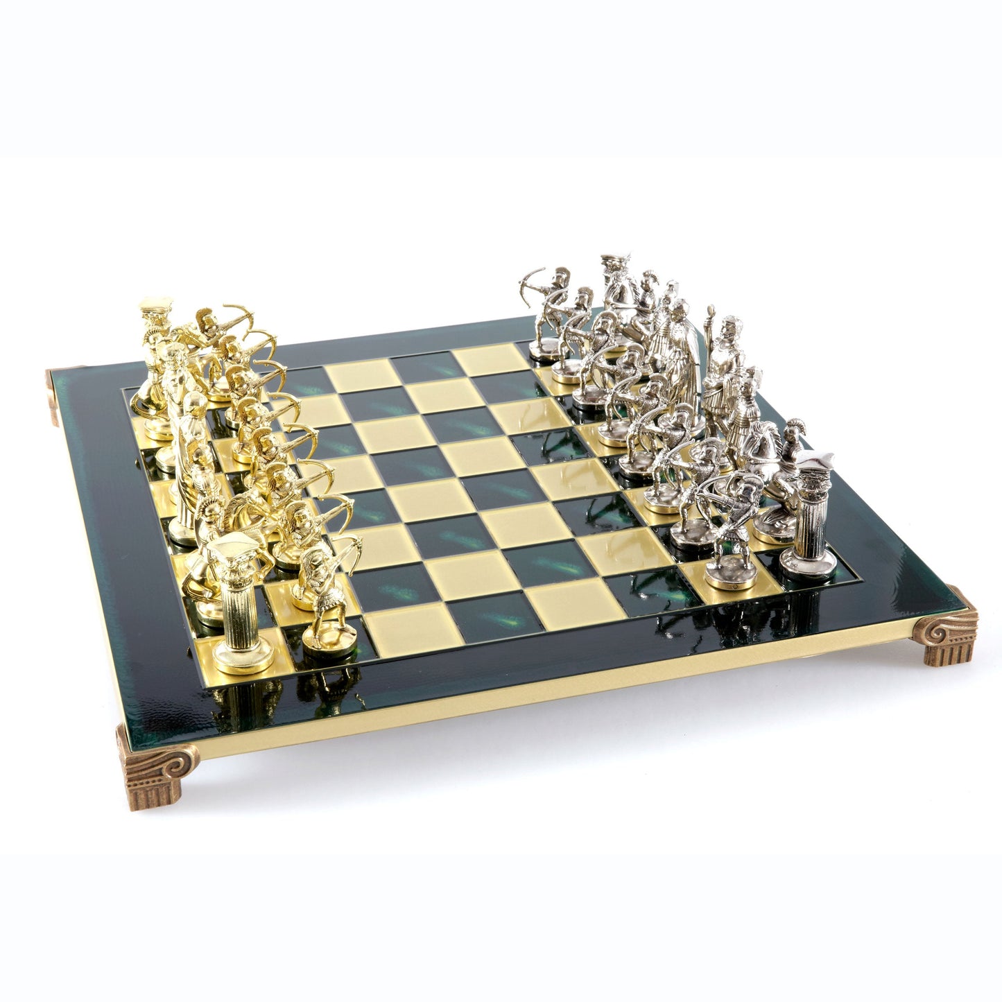 ARCHERS CHESS SET with gold/silver chessmen and bronze chessboard 44 x 44cm (Large) - Premium Chess from MANOPOULOS Chess & Backgammon - Just €275! Shop now at MANOPOULOS Chess & Backgammon