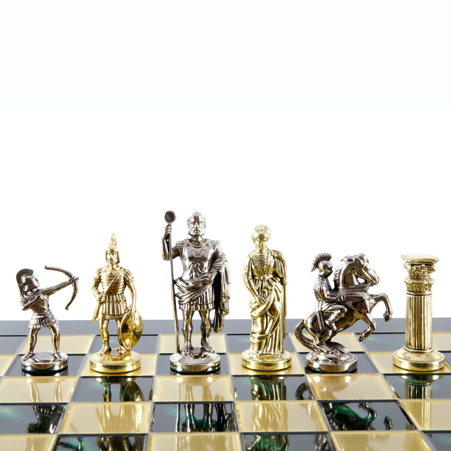 ARCHERS CHESS SET with gold/silver chessmen and bronze chessboard 44 x 44cm (Large) - Premium Chess from MANOPOULOS Chess & Backgammon - Just €275! Shop now at MANOPOULOS Chess & Backgammon